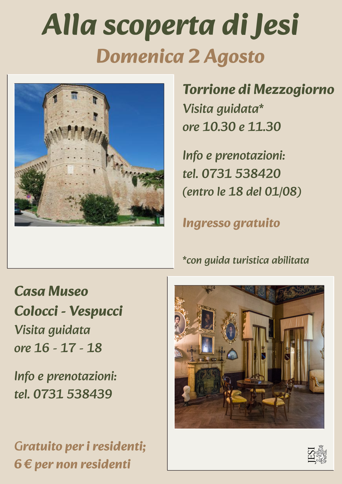 Locandina visite agosto
