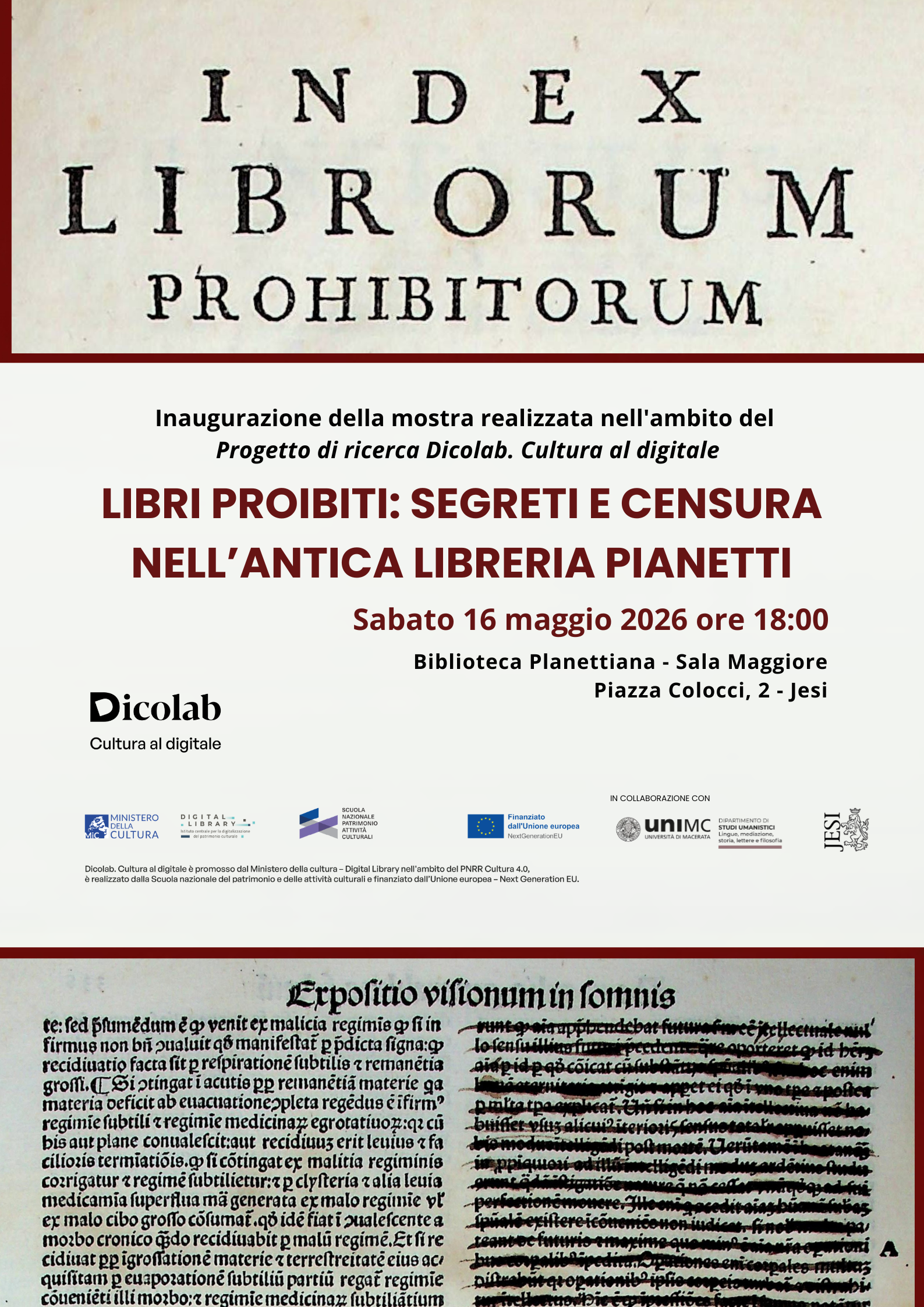 Locandina completa indice libri proibiti