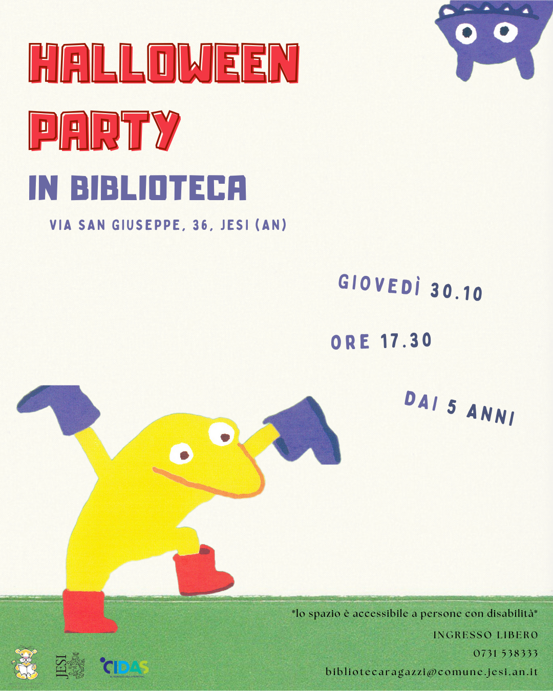 Halloween party Halloween biblioteca ragazzi